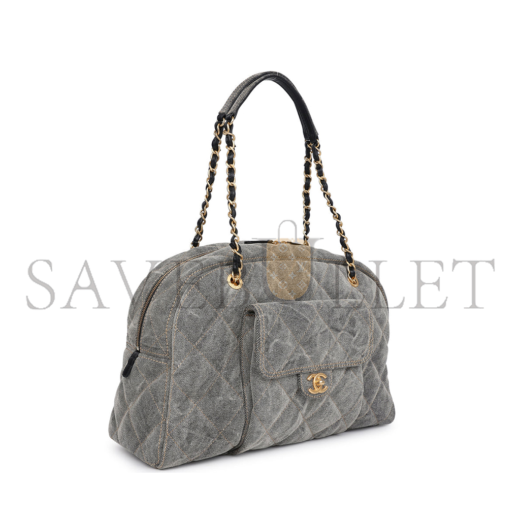 Ch*el master 24a small denim bowling bag as4905 (33*21*14.5cm)